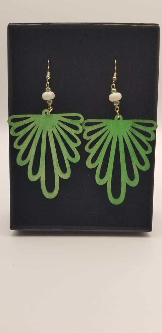 Wooden Dangle Earrings Burlywood
