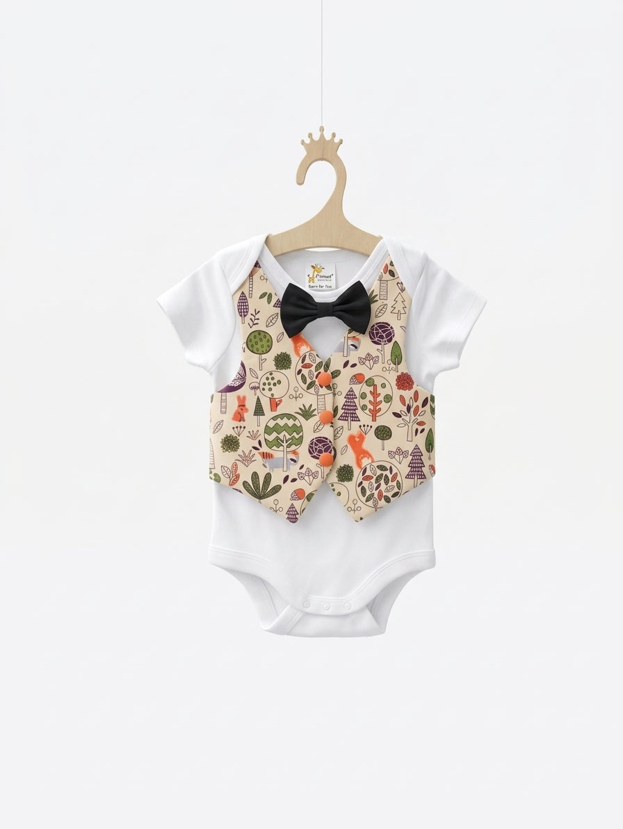 Handmade Playful Forest Baby Clothes For Special Occasions, The Perfect Baby Boy Coming Home Outfit, Ring Bearer, Or Baby Shower Gift.