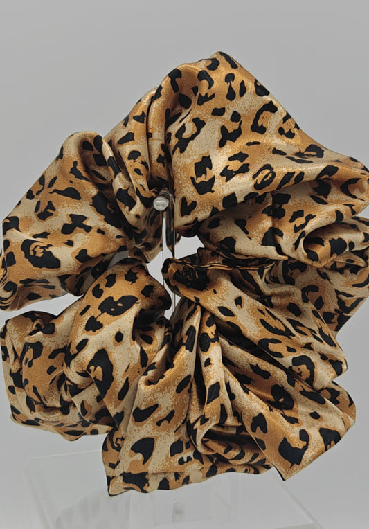 Animal Print XXL Scrunchies For Locs, XL Scruchies For Thick Hair, Poly Satin Scrunchies, Stocking Stuffers