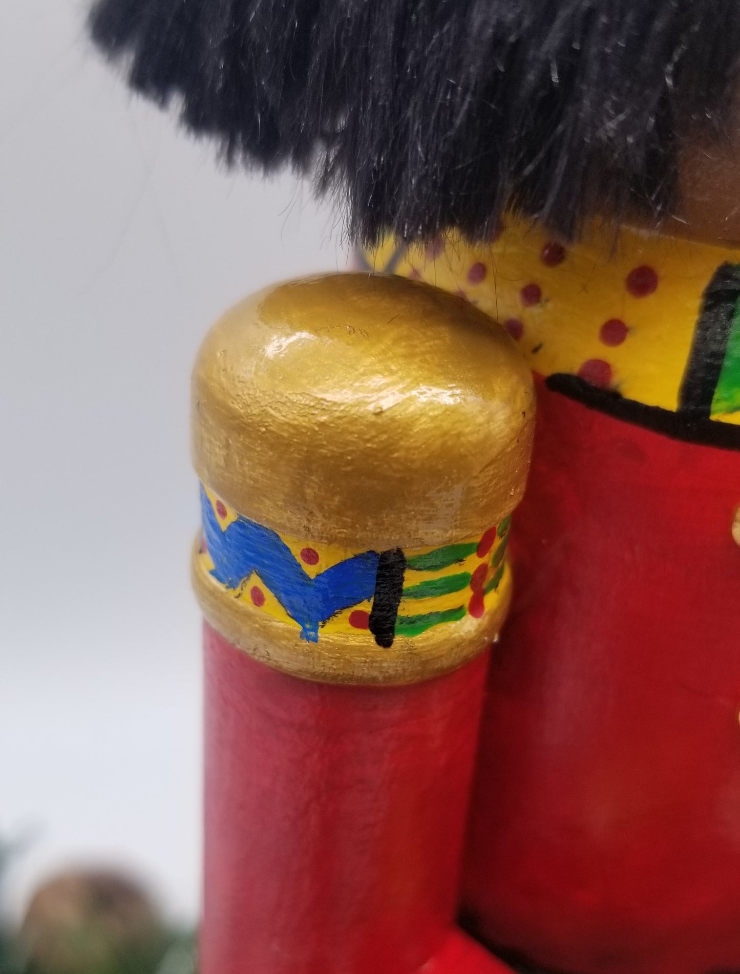 Black African American Hand Painted Kente Print Nutcracker Advant Countdown Christmas Decor