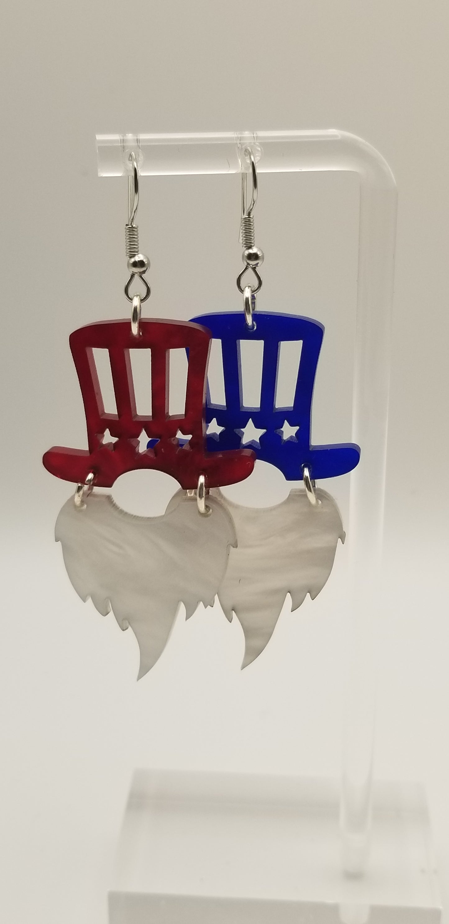 Patriotic Dangle Earrings Red, White, and Blue Earrings