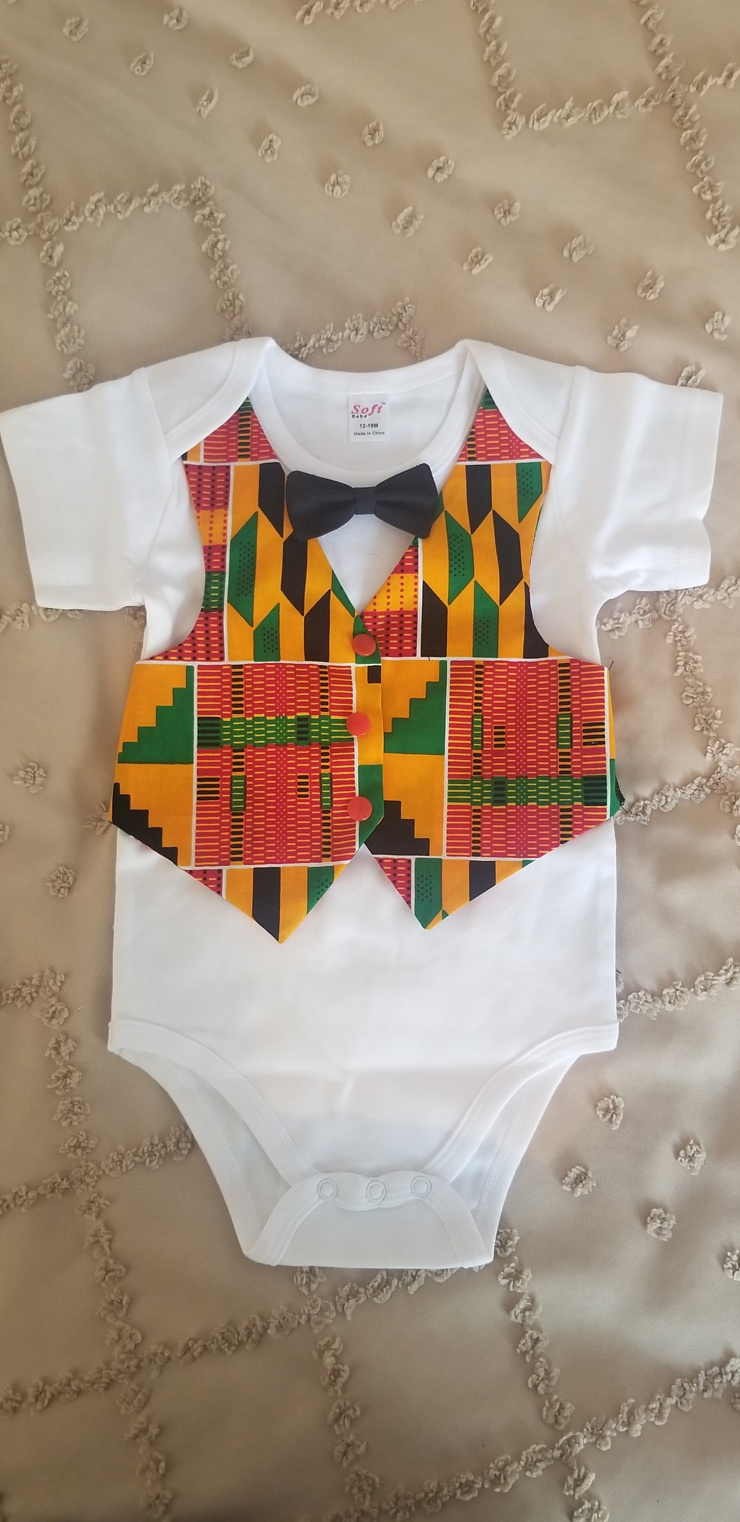 Kente Print Vest | Baby Vest Outfit | Easter Outfit For Baby | Coming Home Outfit | Ring Bearer Outfit |Baby Shower Gift