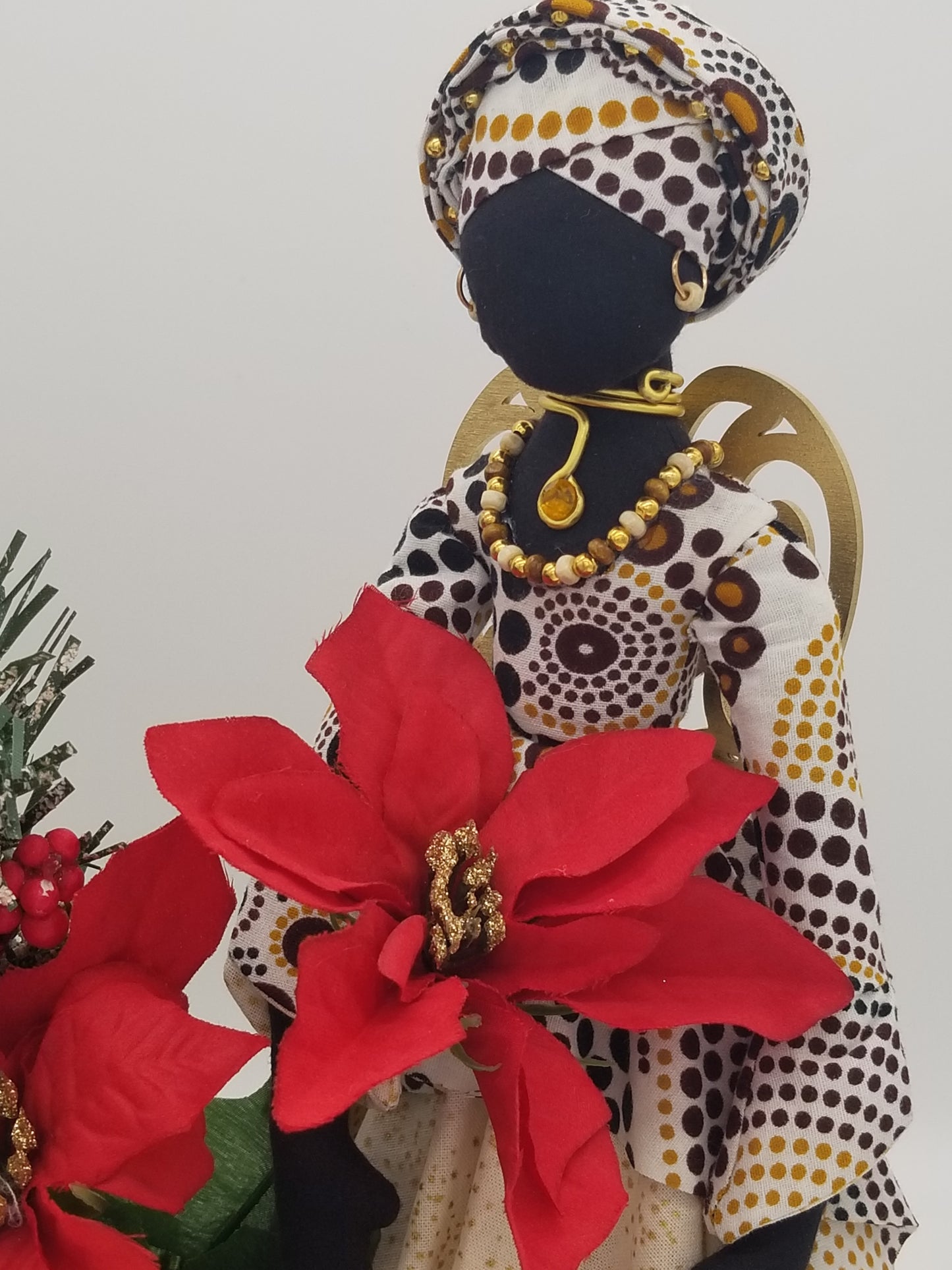 "GRAND HATIMA" 31 Inch Giant African Christmas Angel Black Christmas Angel Grand Angel Hatima For Kwanzaa