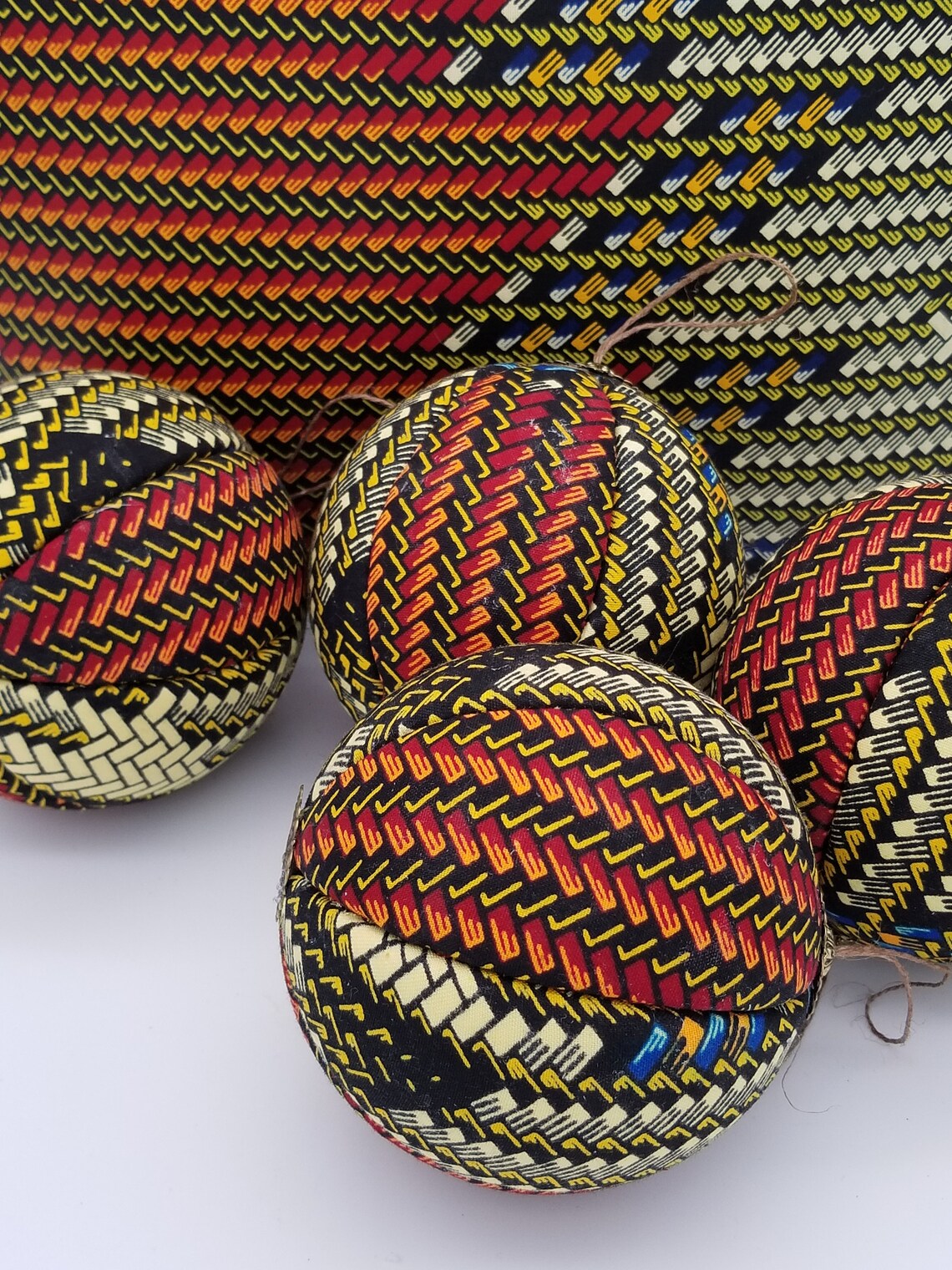 Swirls and Flowers African Print Christmas Ornaments - Kwanzaa Decoration - Handmade Flower Christmas Ornament - Auntie's Expo