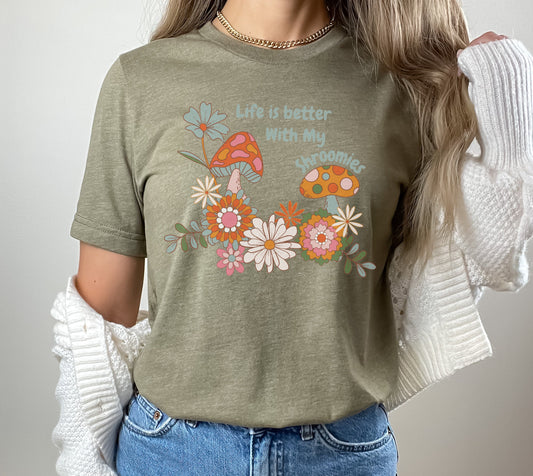 Cottage core shirt,Botanical shirt, Aesthetic Tshirt, , Wildflowers shirt, Mushroom shirt, Gardener shirt, Nature lover shirt, Cottage core,