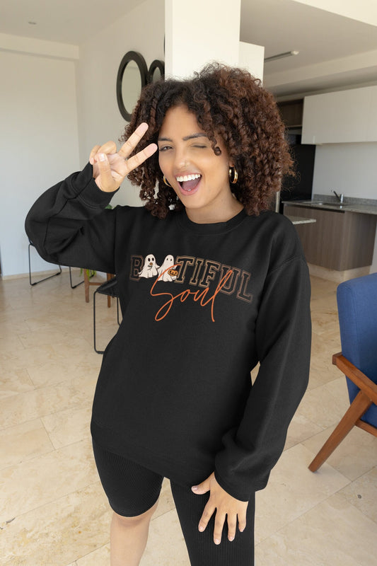 Ghost Halloween Shirt for Women, Melanin Shirt, Halloween Pullover, Plus size Halloween Shirt, Sweatshirt Plus Size, Mens Halloween Shirt