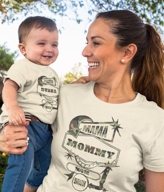 Mama Mommy Mom Bruh Shirt, Mom Gift, Matching camo shirts, Mother's Day gift, Mommy and me outfit, Mom and son set, Kids Shirt