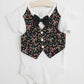 Holiday Baby Boy One Piece Romper with Faux Vest In Charming Christmas Prints And Bow Tie