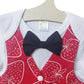 Handmade Strawberry baby clothes for special occasions, the perfect baby boy coming home outfit, ring bearer, or baby shower gift.