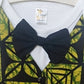 Baby Boy's Black Vines Onsie Faux Vest & Black Bow Tie. A Dapper Baby Outfit For Every Occasion.