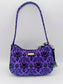 Handmade Haunted Mansion Purple Wallpaper Baguette Purse Is A Quilted Cotton Shoulder Bag That Is The Perfect Spooky Theme Park Gift