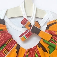 African Kente Print Baby Boy Onesie Vest And Bow Tie Baby Girl Ruffle Vest And Hair Band - Ankara Infant Outfit For Special Occasions