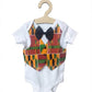 African Kente Print Baby Boy Onesie Vest And Bow Tie Baby Girl Ruffle Vest And Hair Band - Ankara Infant Outfit For Special Occasions