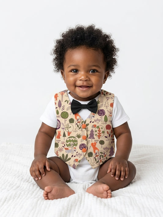Handmade Playful Forest Baby Clothes For Special Occasions, The Perfect Baby Boy Coming Home Outfit, Ring Bearer, Or Baby Shower Gift.