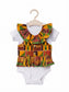 African Kente Print Baby Boy Onesie Vest And Bow Tie Baby Girl Ruffle Vest And Hair Band - Ankara Infant Outfit For Special Occasions