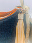 Navy And Sherpa Handmade Boutique Style Baguette Upcycled Handbag Purse Is A Colorful Fabric One Of A Kind Single Compartment Shoulder Bag
