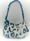 Leopard Print Handmade Boutique Style Baguette Upcycled Handbag Purse Is A One Of A Kind Single Compartment Colorful Fabric Shoulder Bag