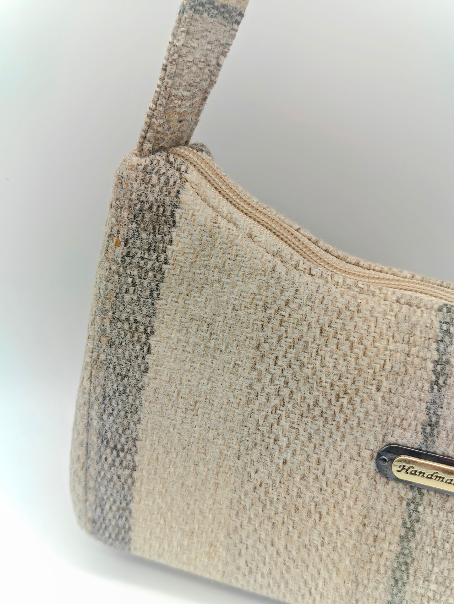 Cozy Autumn Handmade Boutique Style Baguette Upcycled Handbag Purse Is A One Of A Kind Single Compartment Colorful Fabric Shoulder Bag