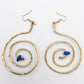 Spiral hammered Earrings Light weight wood bead accent Boho dangle earrings
