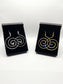 Spiral hammered Earrings Light weight wood bead accent Boho dangle earrings