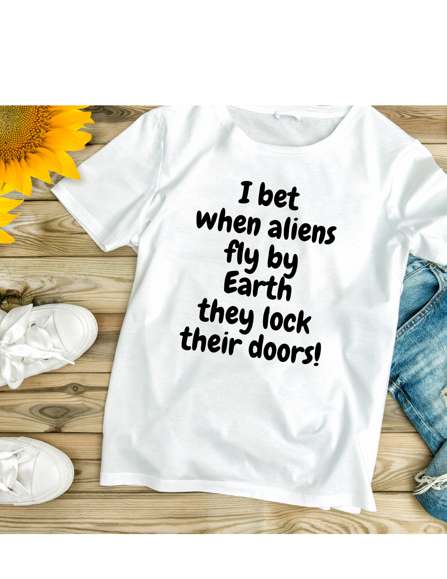 Funny Alien T-Shirt For Him Or Her. UFO Funny T-shirt