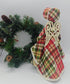 "Holly" Traditional Ornament, Old Fashion Christmas Angel, Soft sculpt Doll, Handmade Christmas Angel Tree Topper, Plaid Christmas Ornaments