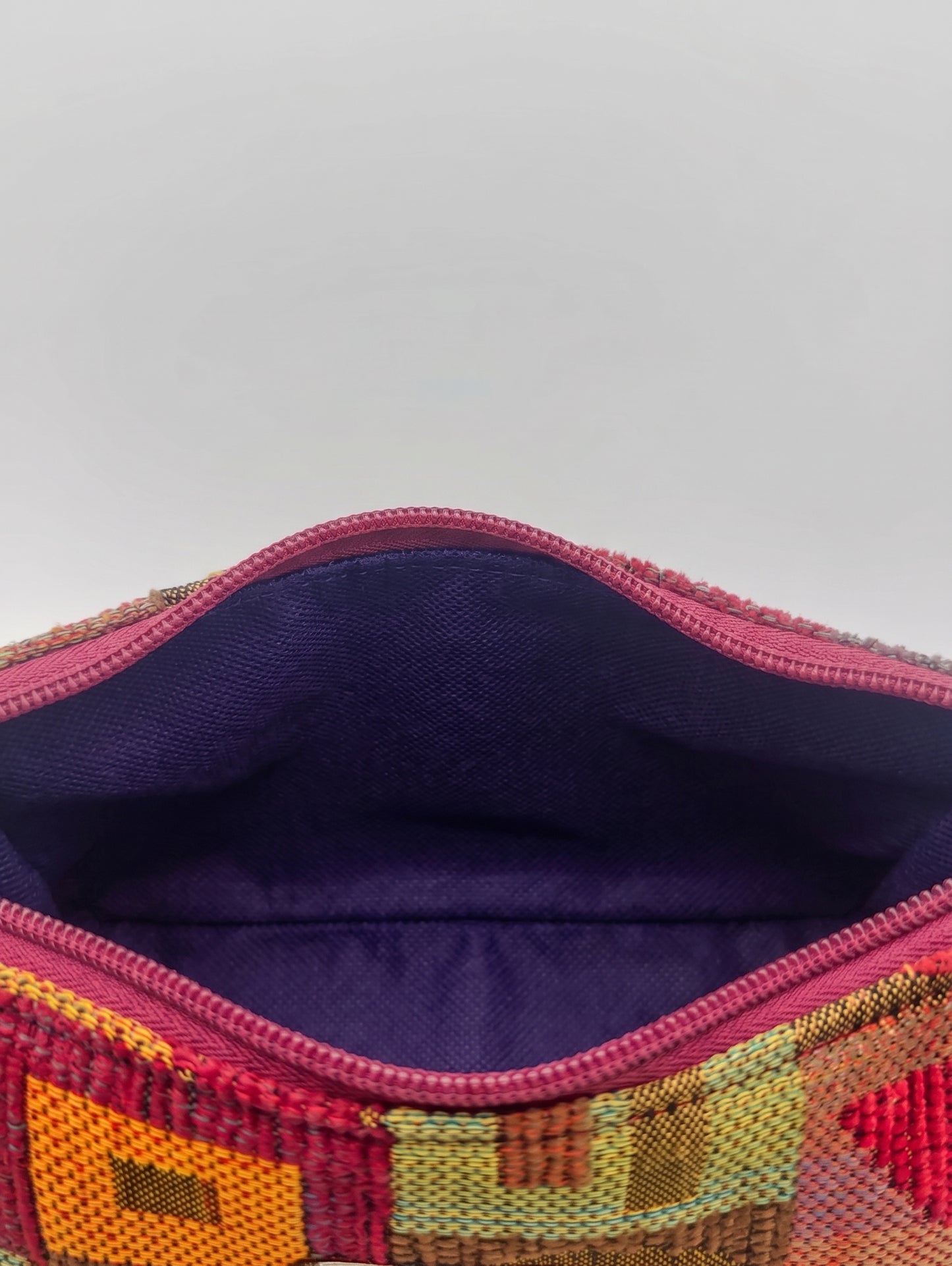 Red Handmade Boutique Style Baguette Upcycled Handbag Purse Is A One Of A Kind Single Compartment Colorful Fabric Shoulder Bag