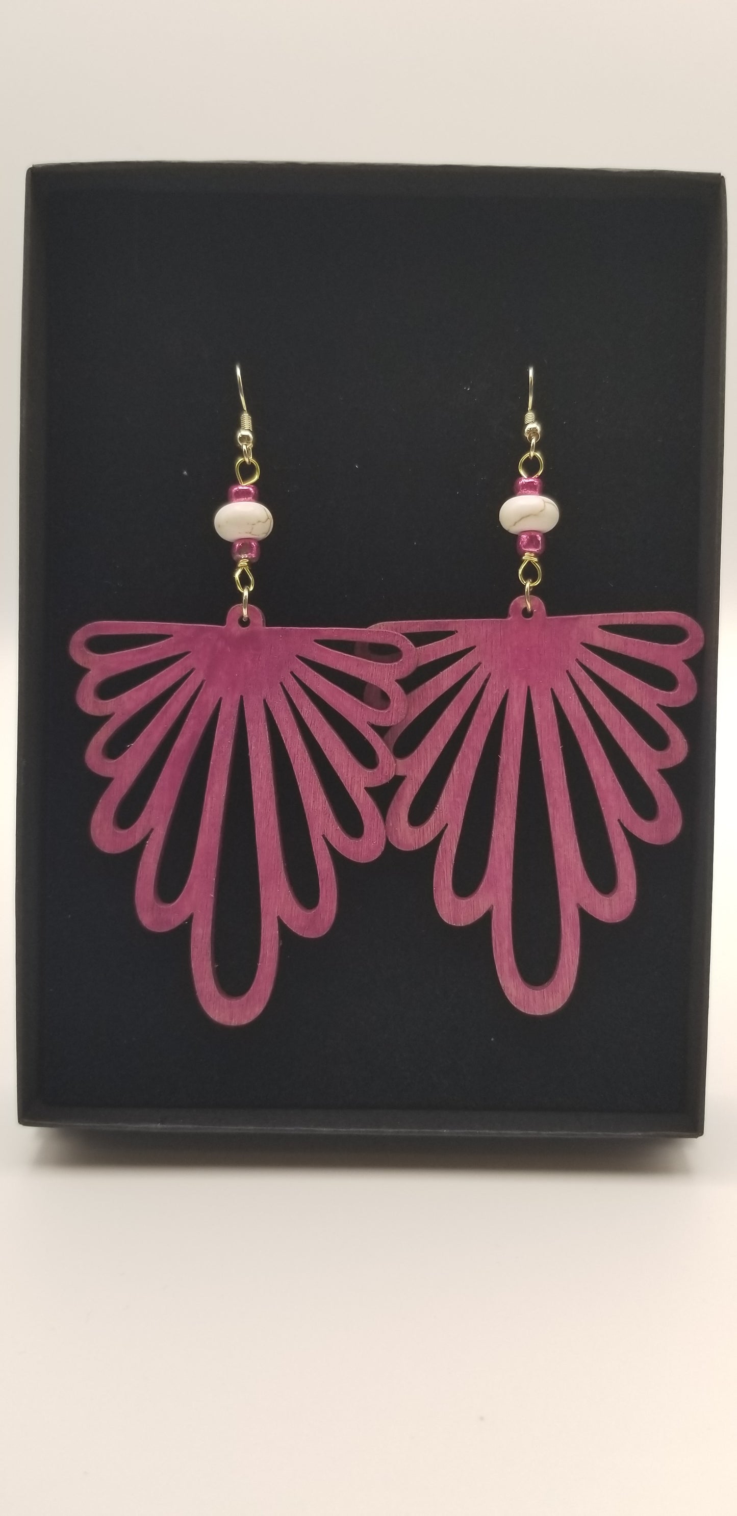 Wooden Dangle Earrings Burlywood