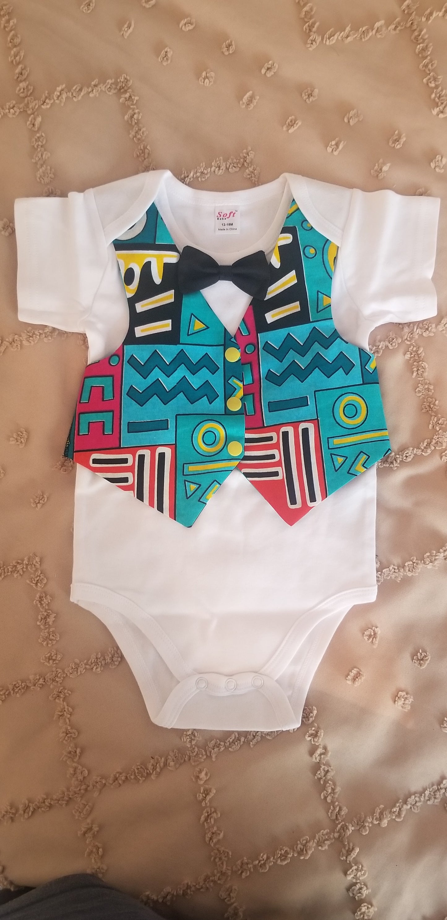 Easter Outfit For Baby | Kente Print Vest | Baby Vest Outfit | Coming Home Outfit | Ring Bearer Outfit |Baby Shower Gift