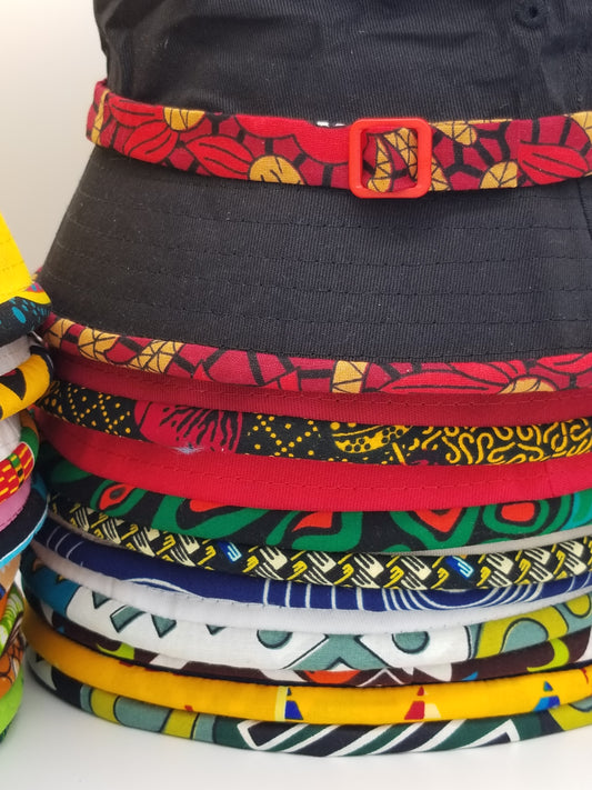 Unisex Bucket Hat| African Print Trim Bucket Hats| sun hat| Men Bucket Hat| Women Bucket Hat| Cute Hat