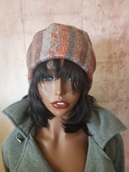 Unisex Hats| African Print Hat| Men's Hats| Lined Hat for Winter