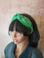 Head Wrap| St Patrick's Day Wire Headband| Green Dolly Bow Headwrap| Shamrock Boho Headband