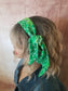 Head Wrap| St Patrick's Day Wire Headband| Green Dolly Bow Headwrap| Shamrock Boho Headband