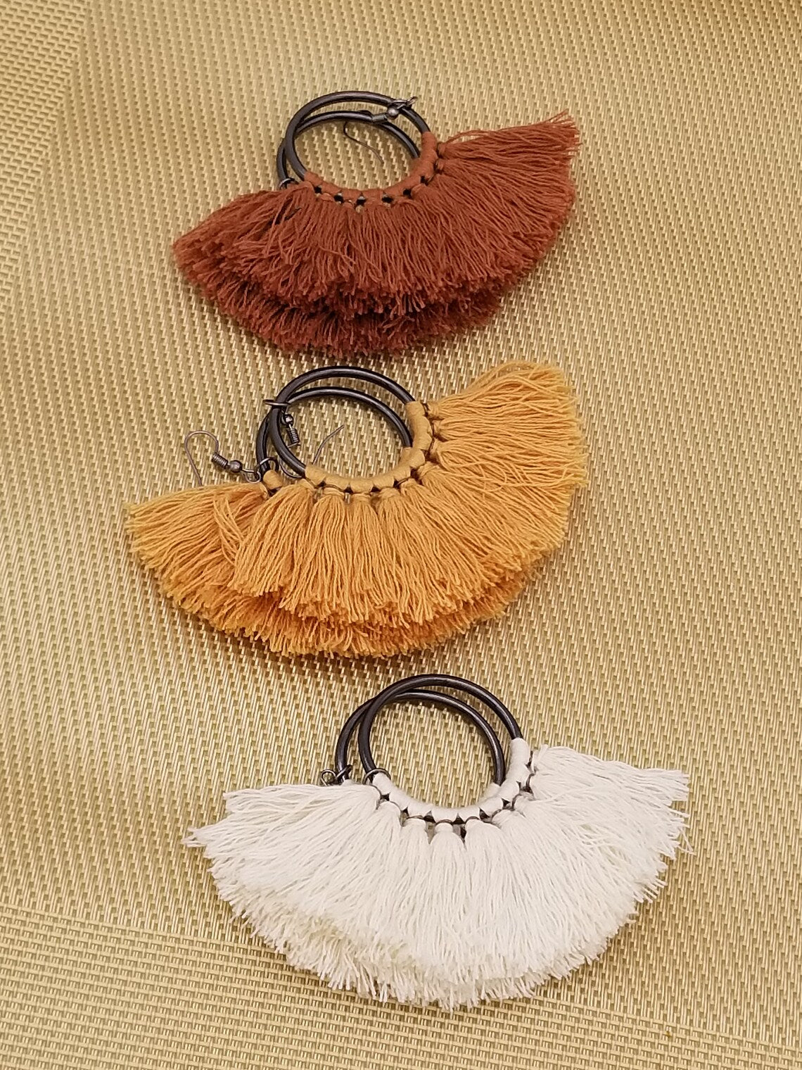 African Fringe Earrings And Boho Fringe Earrings With Boho or African Styled Necklace Stocking Stuffers - Auntie's Expo