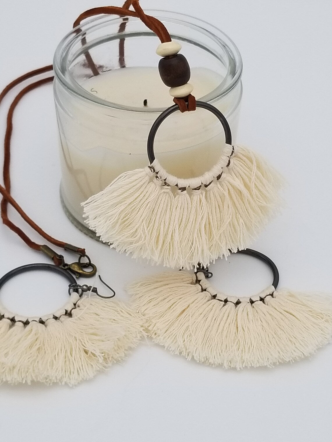 African Fringe Earrings And Boho Fringe Earrings With Boho or African Styled Necklace Stocking Stuffers - Auntie's Expo