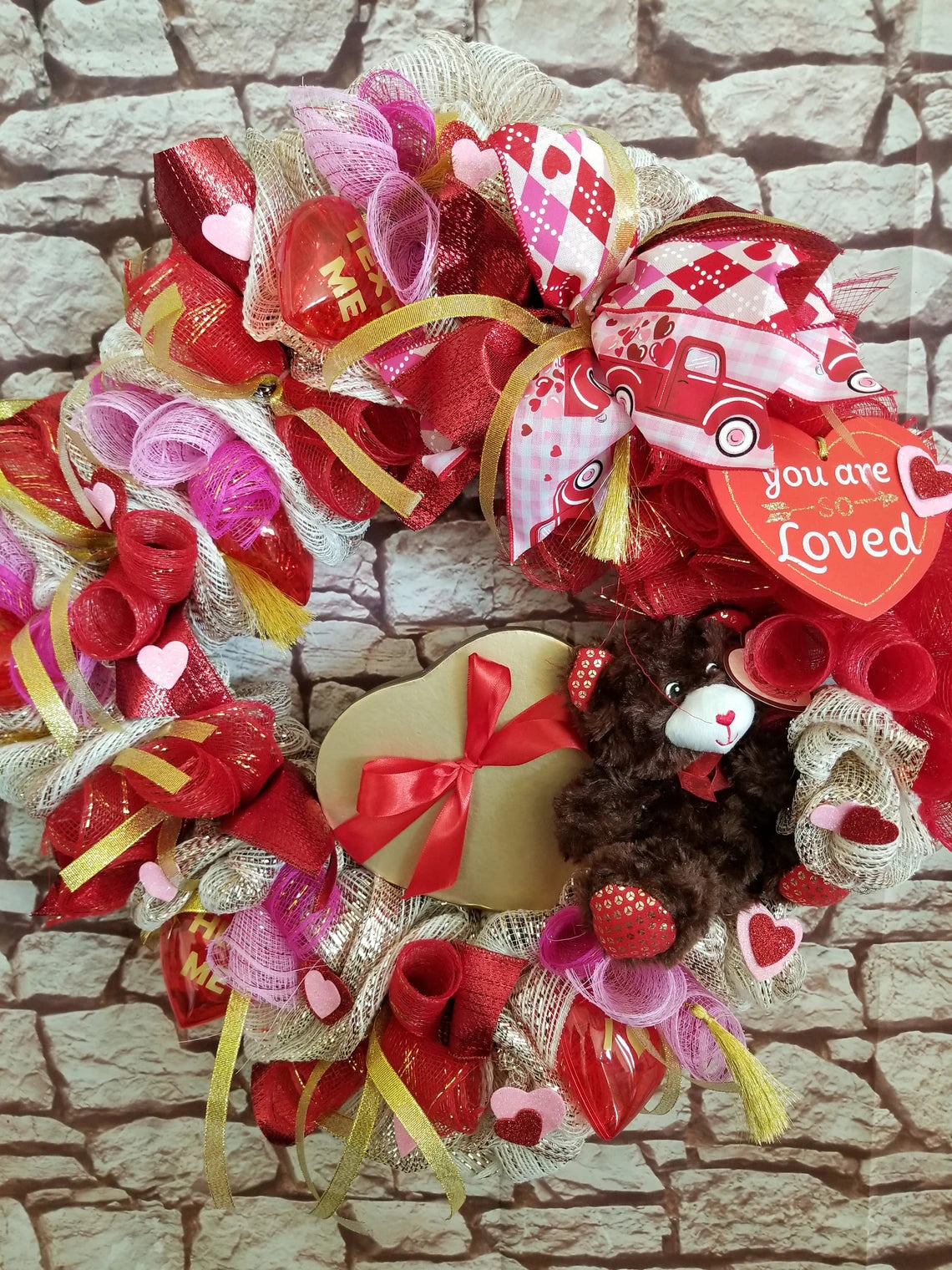 Personalized Valentines Day Gifts - Valentine Wreaths With Fillable Hearts Valentine Gift Boxes