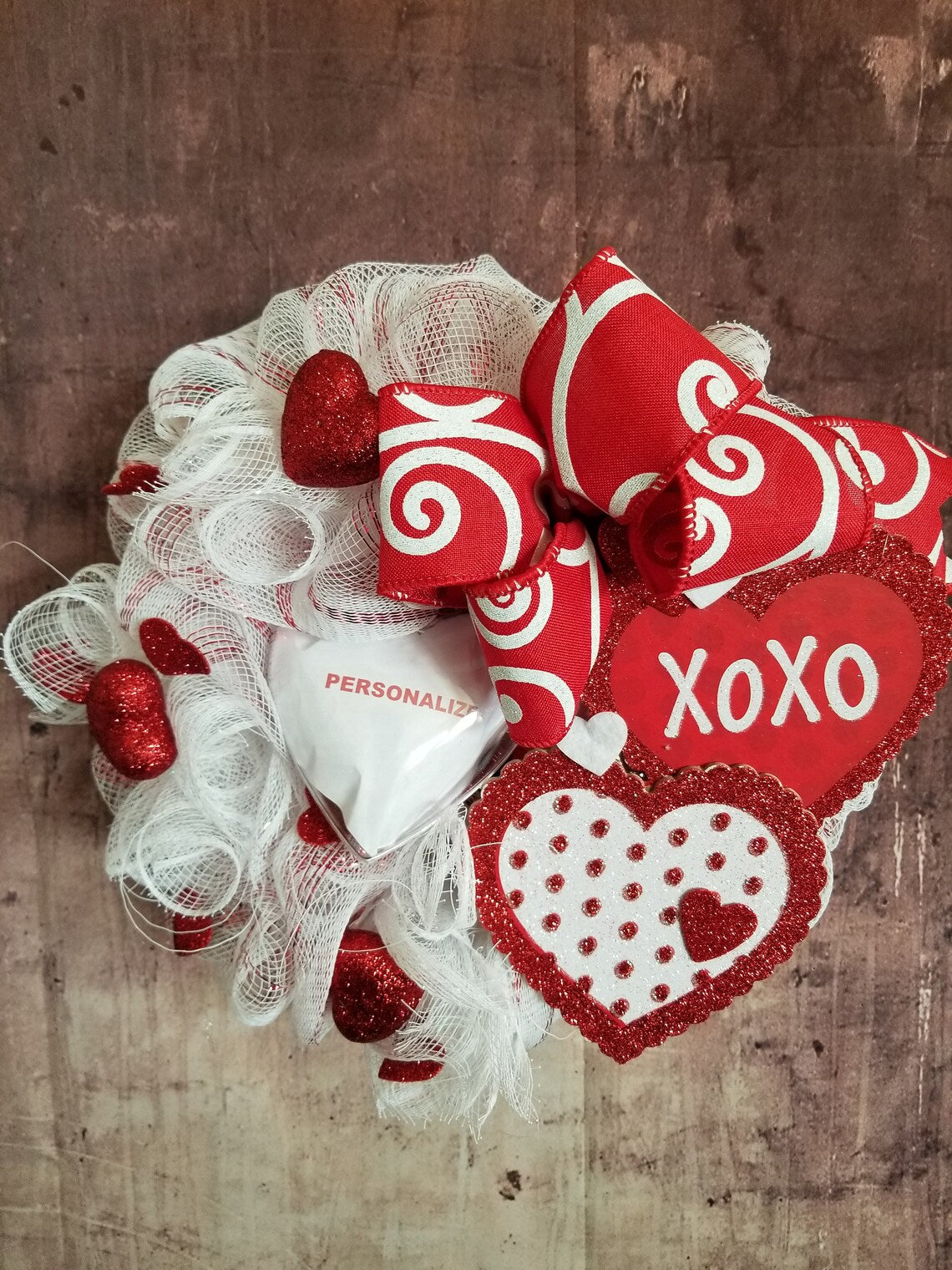 Mini Personalized Valentines Day Gift, Valentines Day Wreath With Fillable Hearts Valentine Gift Boxes