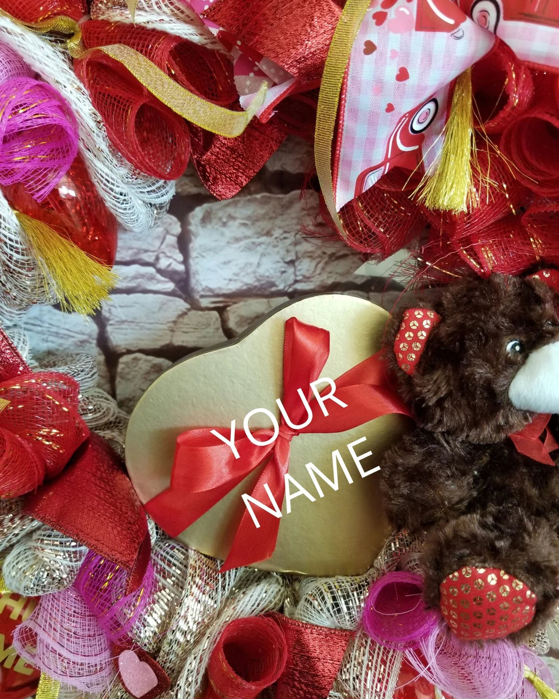 Personalized Valentines Day Gifts - Valentine Wreaths With Fillable Hearts Valentine Gift Boxes