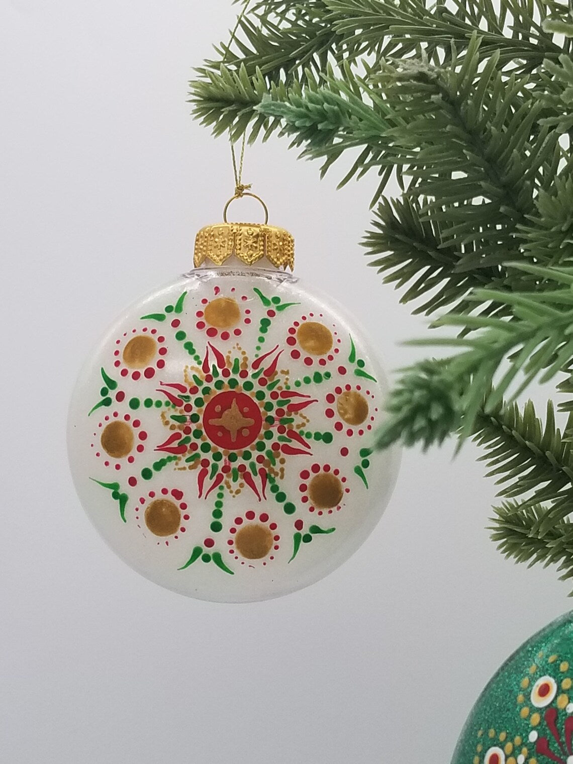 Mandala Ornaments 4 inch Hand Painted Christmas Ornaments With Free Personalization and Keepsake Box In 5 Styles - Auntie's Expo