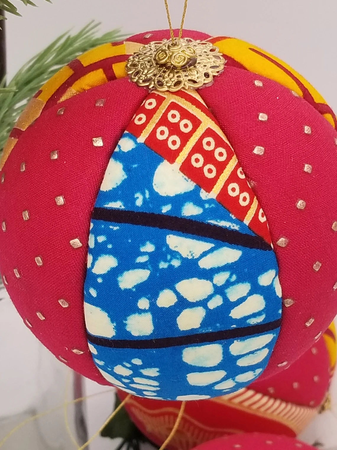 Asian Inspired Christmas Ornament Set - Asian Holiday Decoration - Handmade Christmas Ornament In Dynasty Or Basket Weave - Auntie's Expo