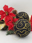 Black Christmas Ornaments Set of 4 Black and Ivory Christmas Tree Decorations Christmas Balls Set - Auntie's Expo