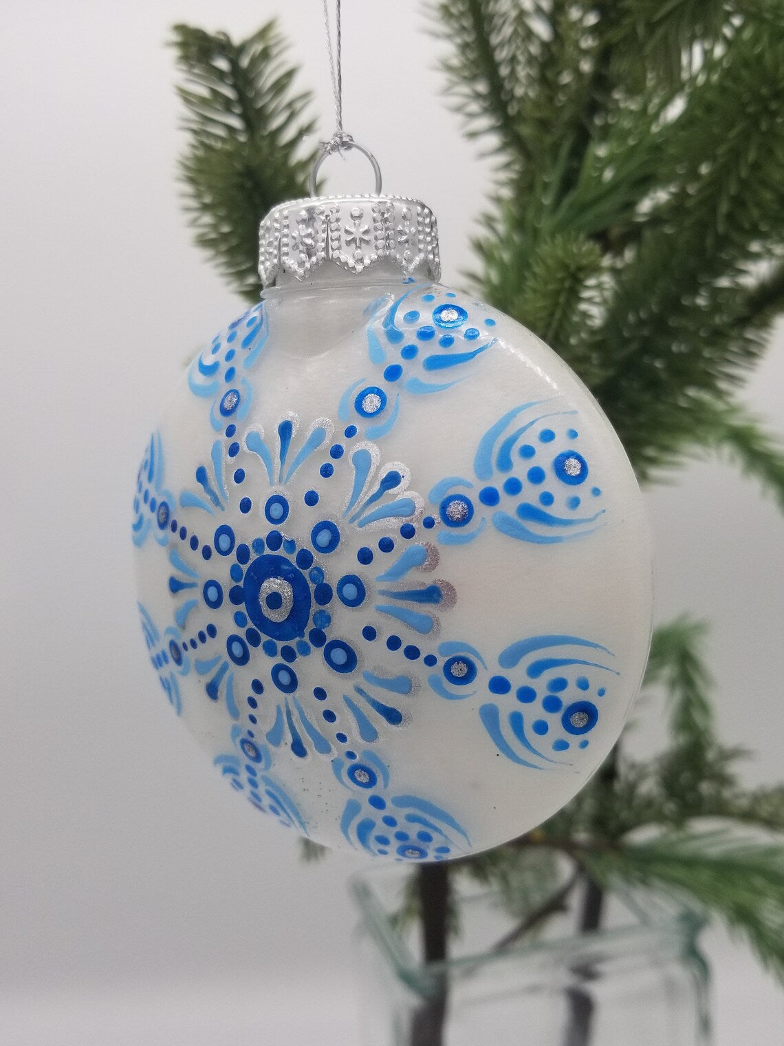 Mandala Ornaments 4 inch Hand Painted Christmas Ornaments With Free Personalization and Keepsake Box In 5 Styles - Auntie's Expo