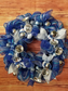 Silver and Blue Christmas Wreath With Remote - Holiday Wreath for front door, Christmas Decorations - Auntie's Expo