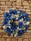 Silver and Blue Christmas Wreath With Remote - Holiday Wreath for front door, Christmas Decorations - Auntie's Expo