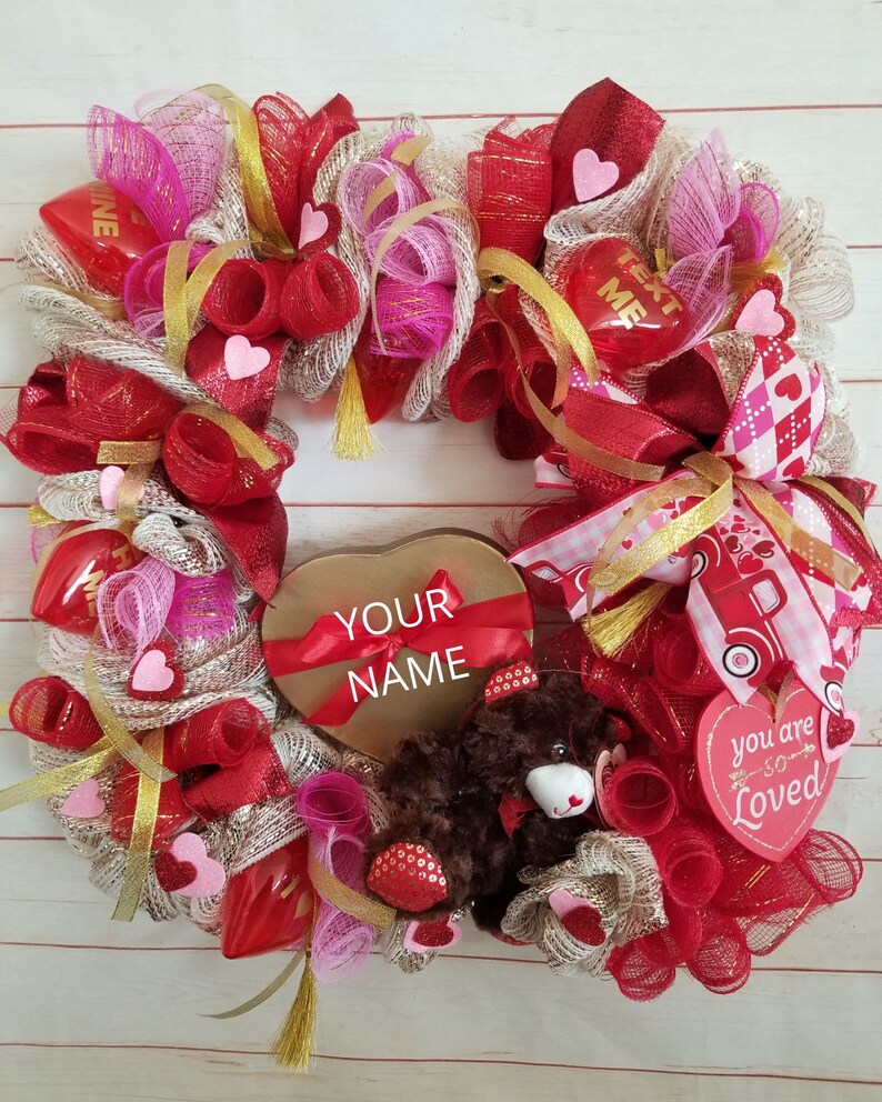 Valentine Wreaths With Fillable Hearts Valentine Gift Boxes-Personalized Valentines Day Gifts - Auntie's Expo