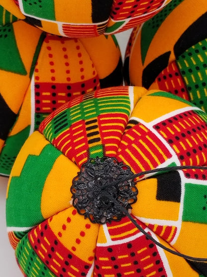 African Christmas Ornaments - 4 PC Kente Ornaments - Handmade Ornaments for Kwanzaa - Auntie's Expo