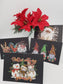 Black Christmas Cards 4 pc - 8 Pc Christmas Greeting Card Set With Black Santa And *Free Metallic Pen - Auntie's Expo