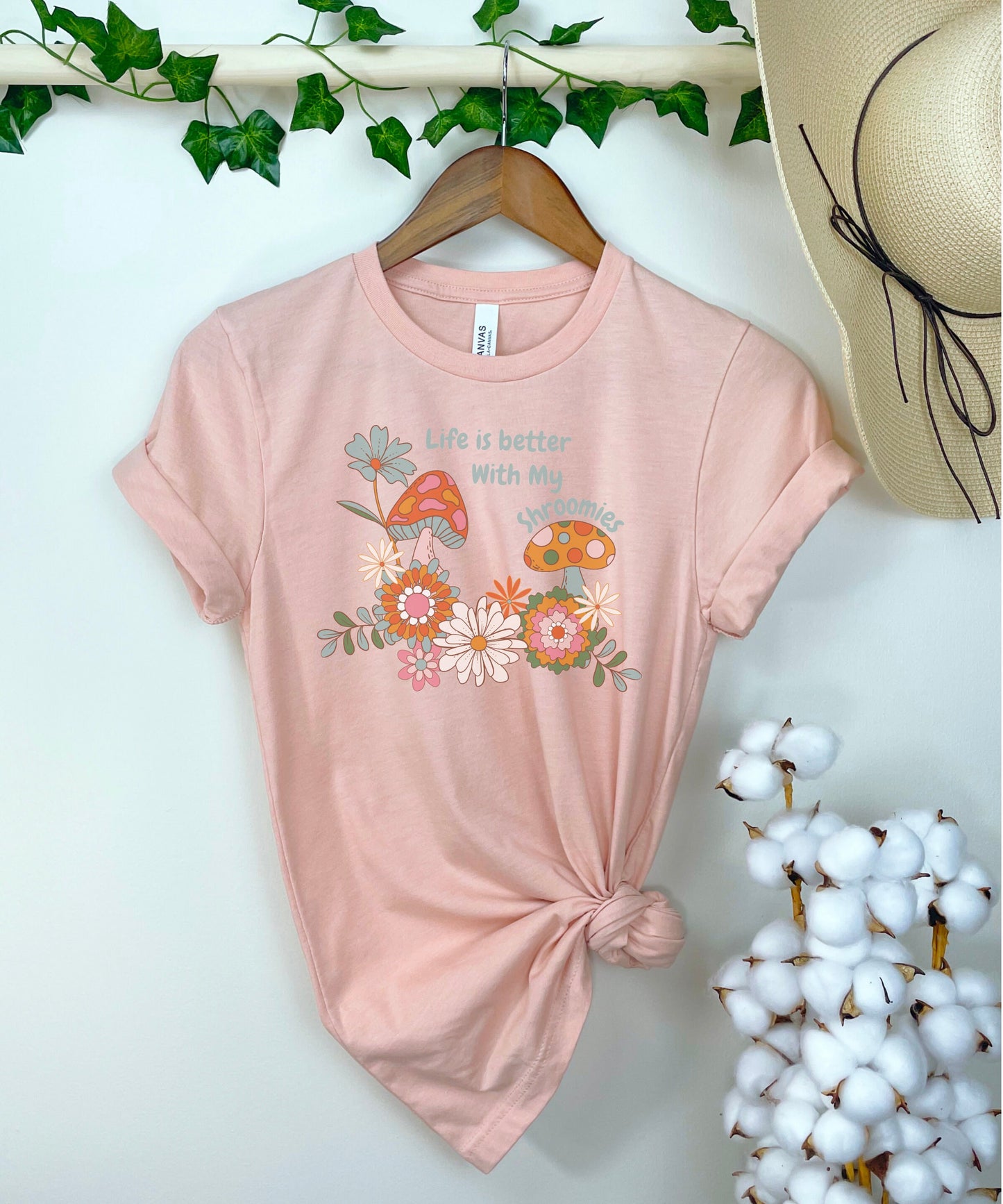 Botanical shirt, Aesthetic Tshirt, Cottage core shirt, Wildflowers shirt, Mushroom shirt, Gardener shirt, Nature lover shirt, Cottage core,