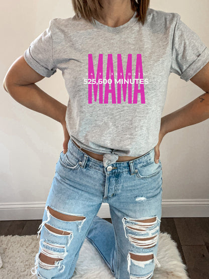 Mama graphic tee, Retro Mom Shirt, Funny Shirt For Mom, Shirt with sayings, Vintage Mom Shirt, Sarcastic Mom Shirt, 525,600 Minute Mom Shirt