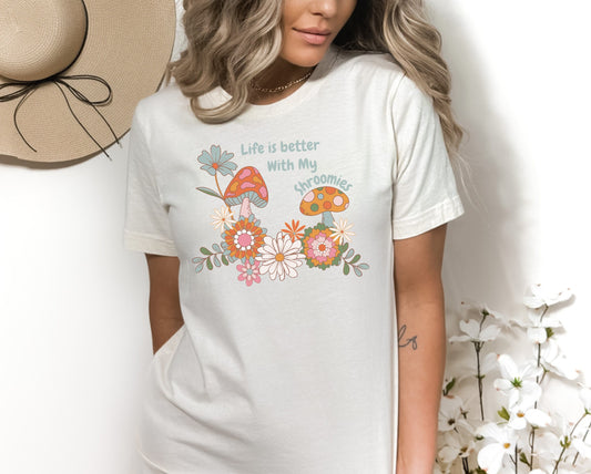 Botanical shirt, Aesthetic Tshirt, Cottage core shirt, Wildflowers shirt, Mushroom shirt, Gardener shirt, Nature lover shirt, Cottage core,